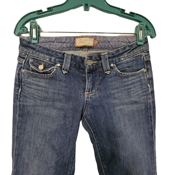 PAIGE  "Pico" Low Rise Boot Flare Stretch Denim Blue Jeans Women 26 - Picture 2 of 4